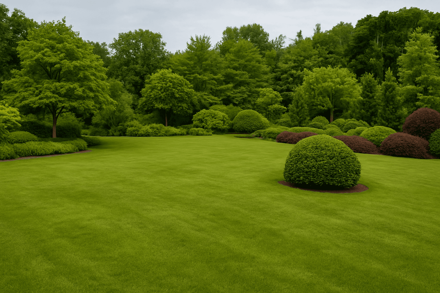 Großer Garten mit Bäumen (Hintergrundbild - KI-generiert)